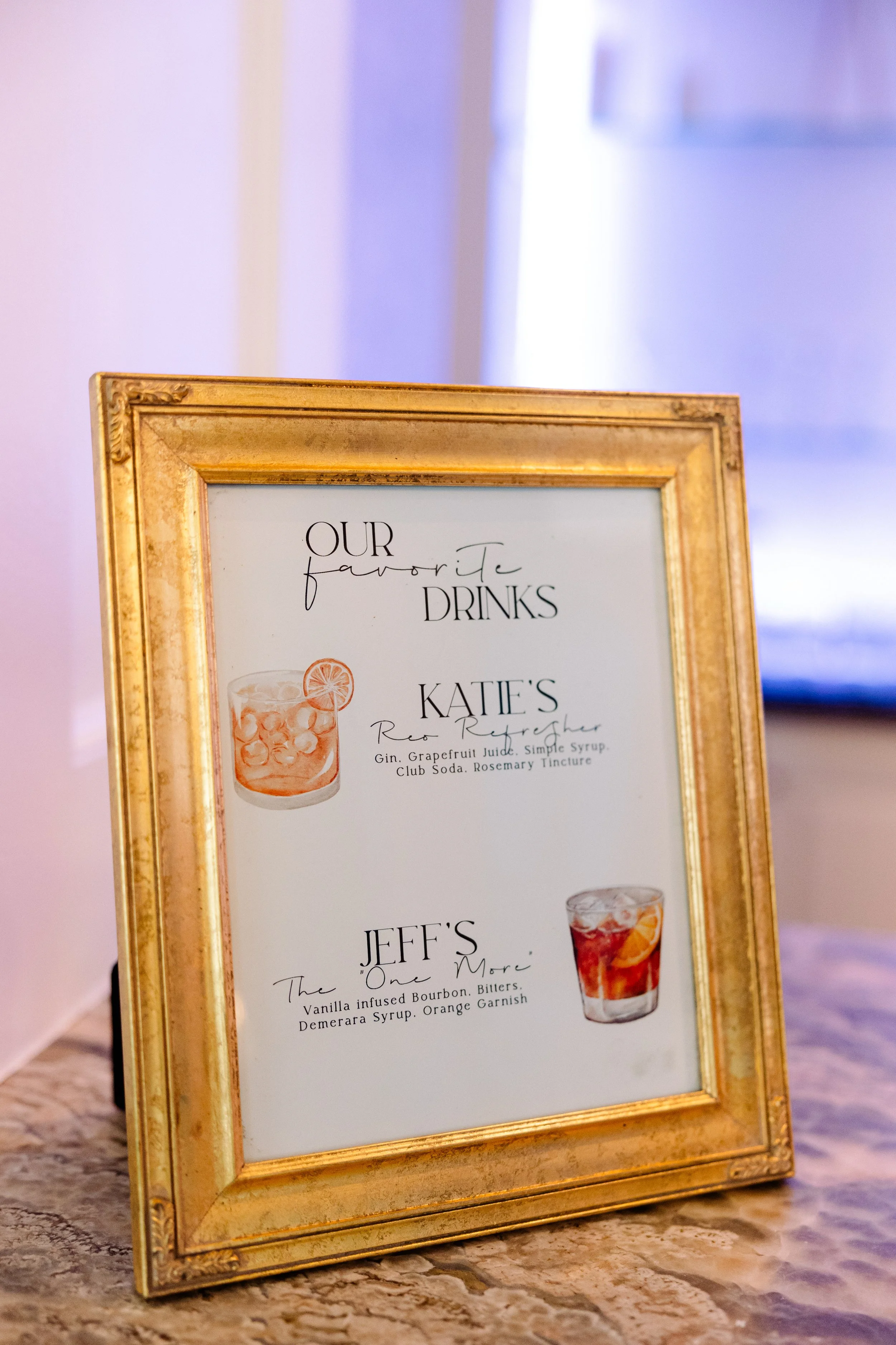 Katie & Jeff's Signature Drinks