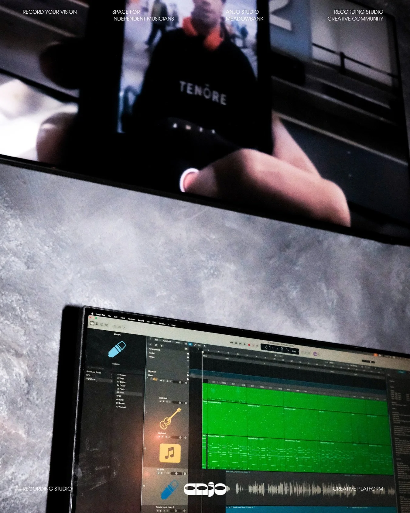 Record your vision @anjostudioau 

We offer
- Dry Hire Session
- Recording Session
- Mix &amp; Mastering service
- Voice Development

DM us to learn more!