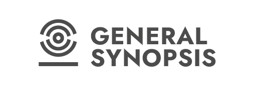 Logo with a target icon and the words 'General Synopsis' in bold black letters.