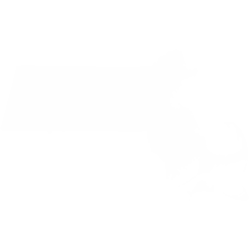 White outline of the state of Massachusetts representing solar energy growth across Western Massachusetts.