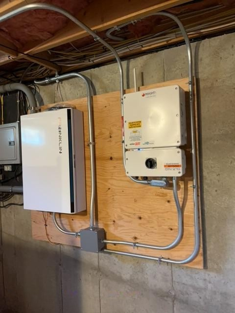 conduit run to hook up battery backup system to solar panels, installed by Insight solar installers.