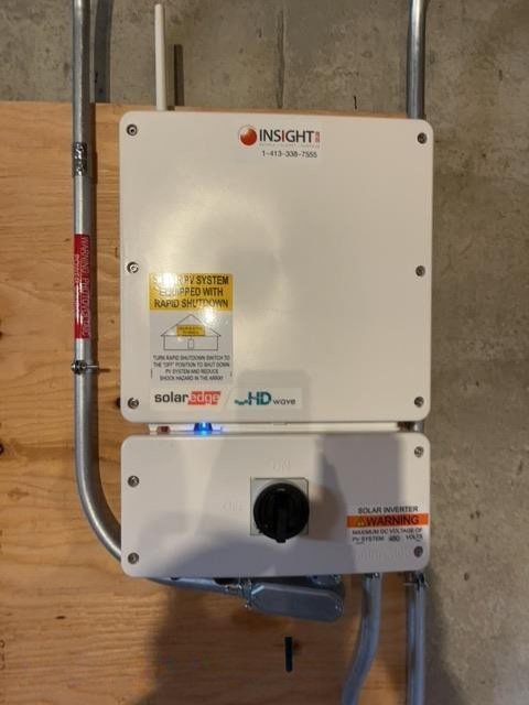 solar inverters for solar installations, solar panels were installed at this resident in Amherst MA by Insight Energy solar companies.