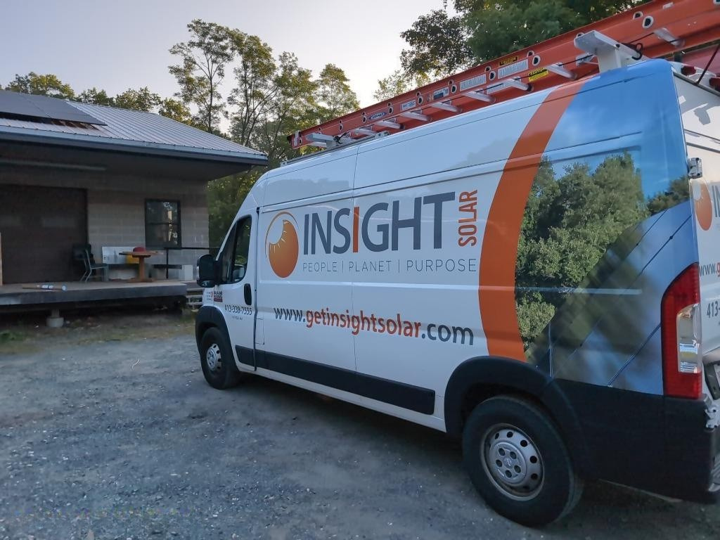 ma solar installers Insight Energy shown here installing solar panels in Northampton MA