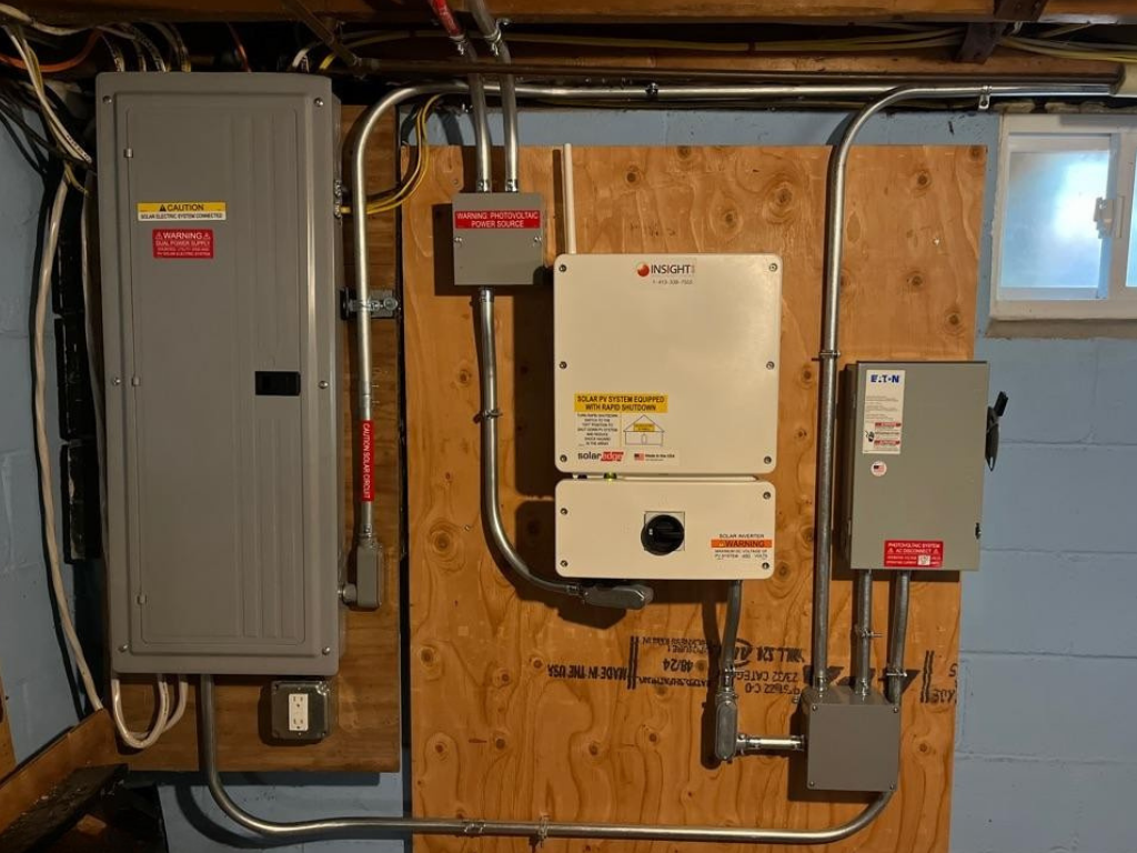 electrical component of solar panel installation