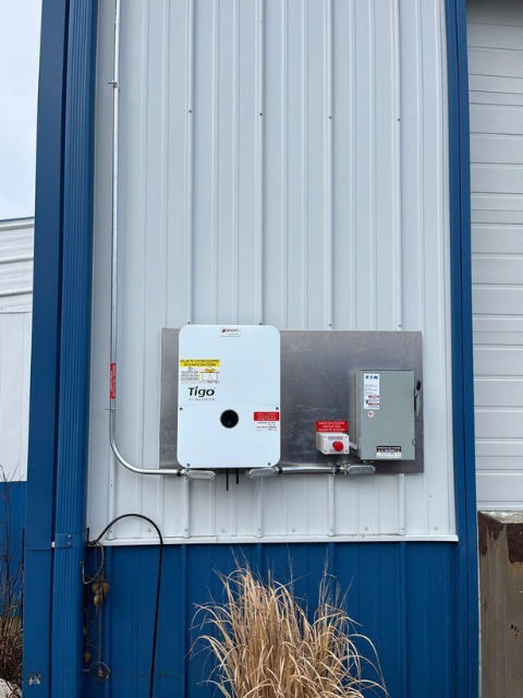 electrical component of the solar hadley ma project, which made use of massachusetts solar incentives and was completed by Insight Energy, one of the top massachusetts solar companies for lowering your electric bill