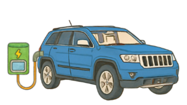 ev charging car graphic