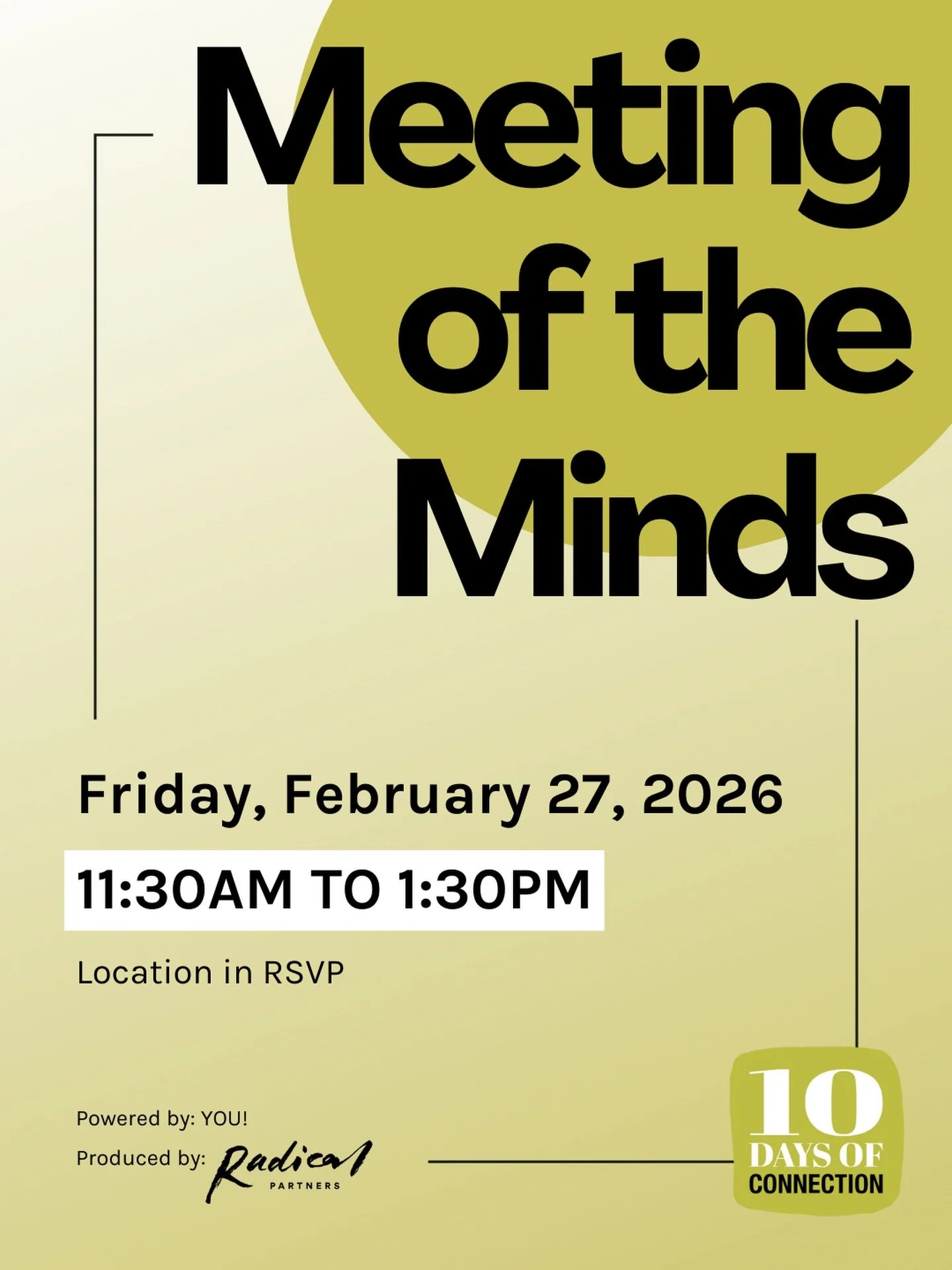 ✨ Calling all past &amp; future 10 Days of Connection hosts! ✨

You&rsquo;ve been at the heart of what makes 10 Days of Connection so special, opening your doors, bringing people together, and helping build a more connected Miami year after year. 💛
