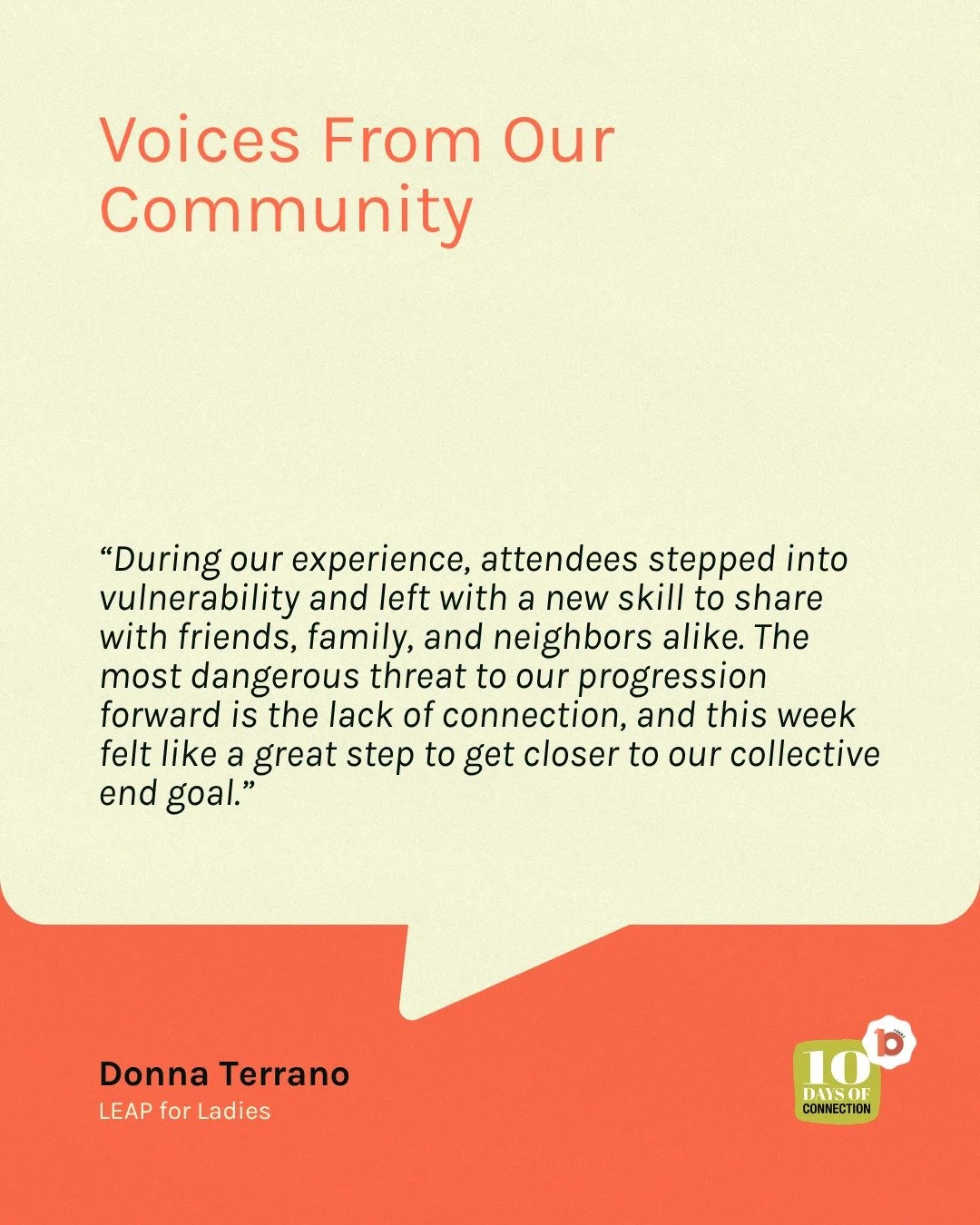 We love learning how the 10 Days of Connection have impacted our communities!

Will you be part of Year 10?

Share your past 10DOC story in the comments

#10DaysOfConnection #RadicalPartners #MiamiConnection #Year10 #ConnectionMatters #Miami #Communi