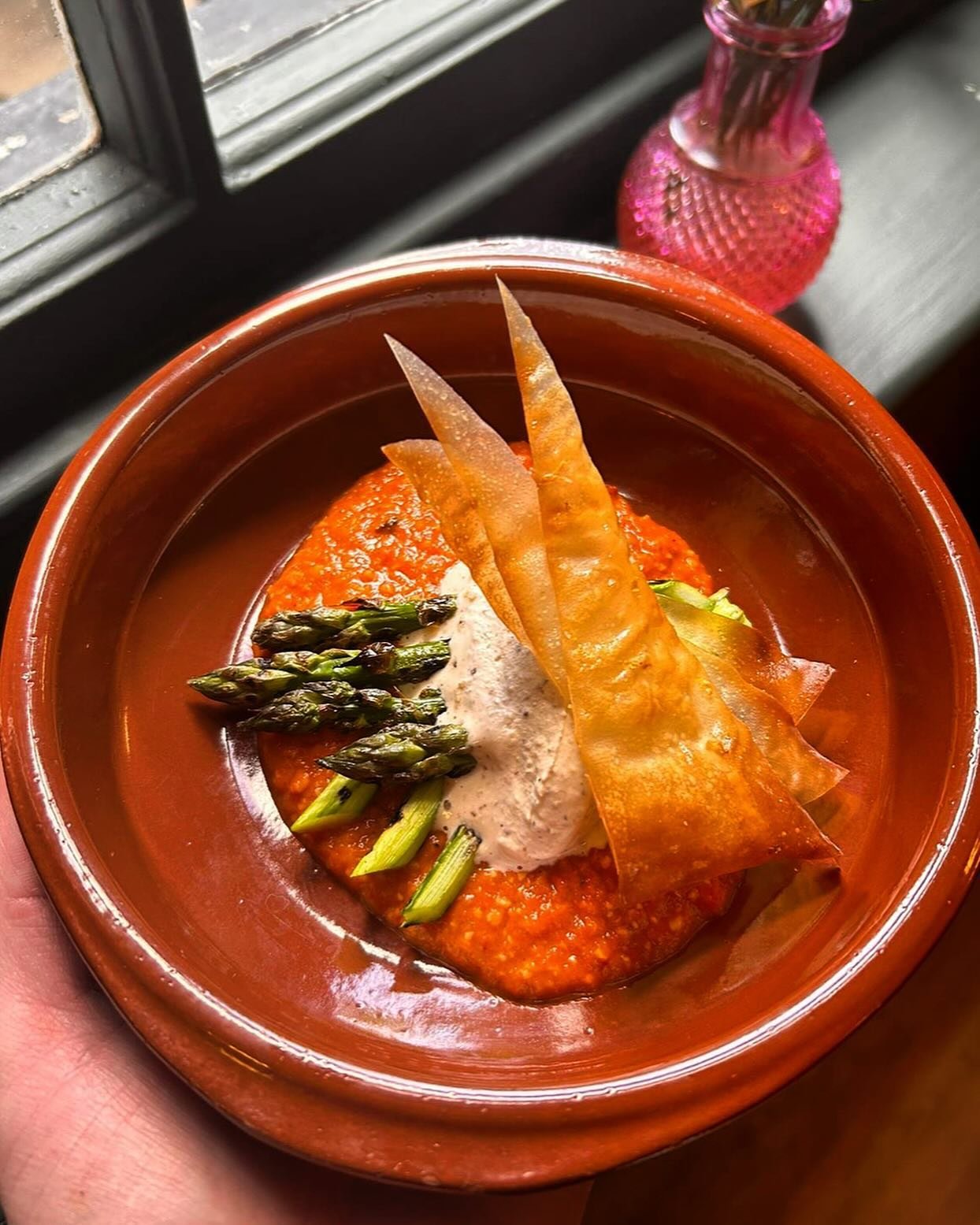 -𝙎𝙋𝙍𝙄𝙉𝙂 𝘿𝙀𝙇𝙄𝙂𝙃𝙏-

Spring has finally arrived, and we&rsquo;re thrilled to introduce our latest culinary creation: 
Chargrilled Asparagus with Romesco, Almond Cream, Filo Pastry Crisp, and Balsamic Reduction.

Hurry in, as the season for 