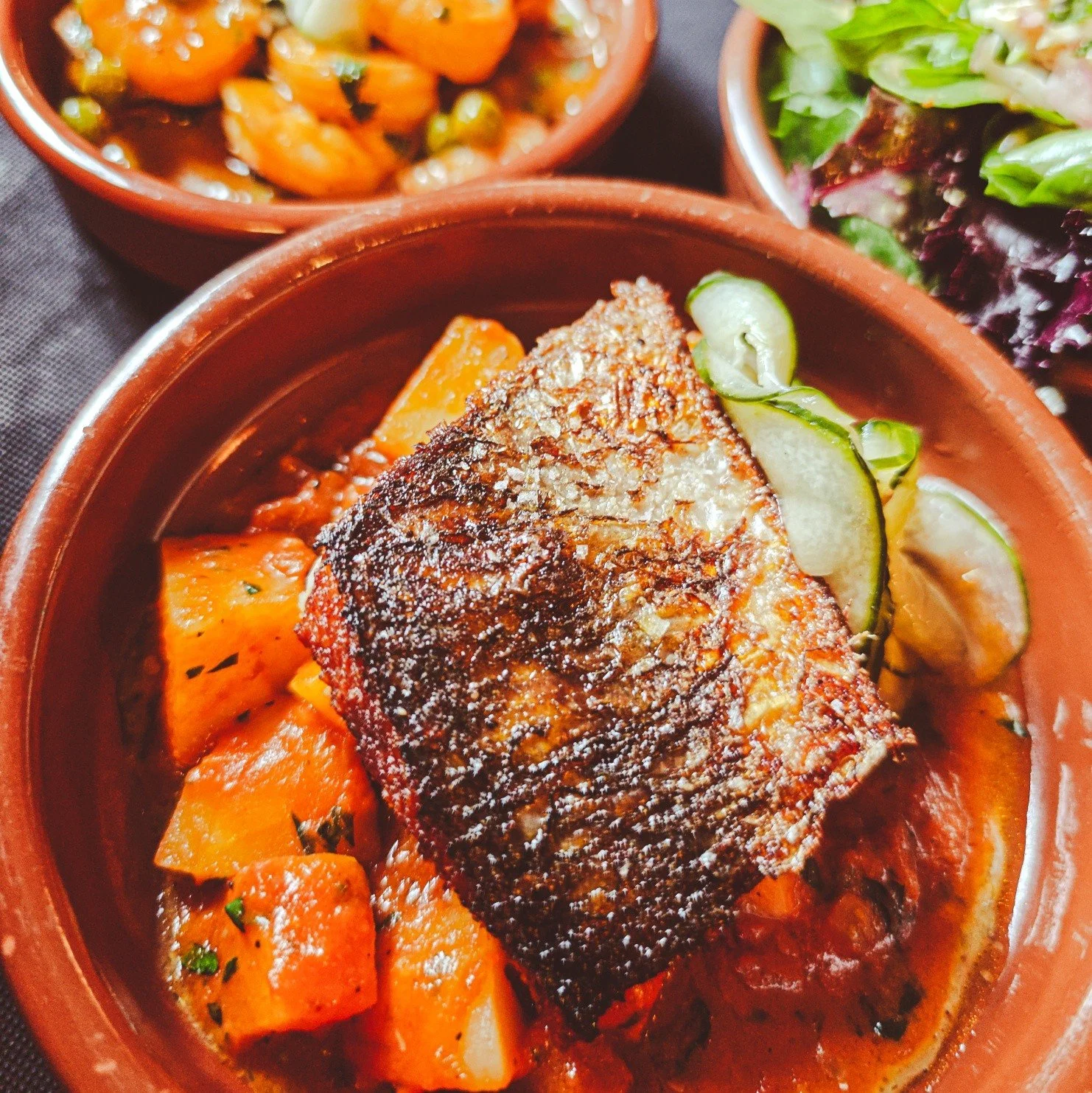 -𝙎𝙋𝙀𝘾𝙄𝘼𝙇𝙎-

New special on today - Line-caught Gower Silver Mullet, served with a Mediterranean new potato salad with lemon, olives and butter