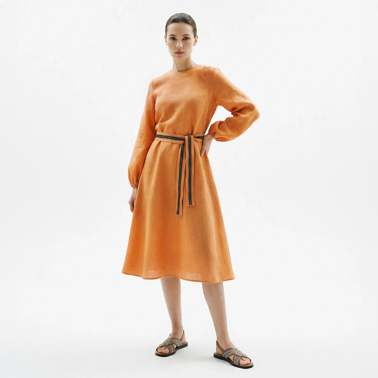 virtual model photography full length of a female in a dress
