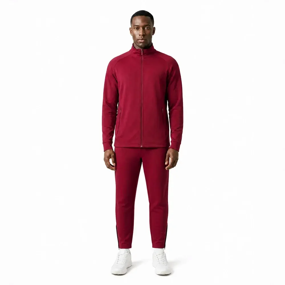 front view of a male virtual model wearing a tracksuit