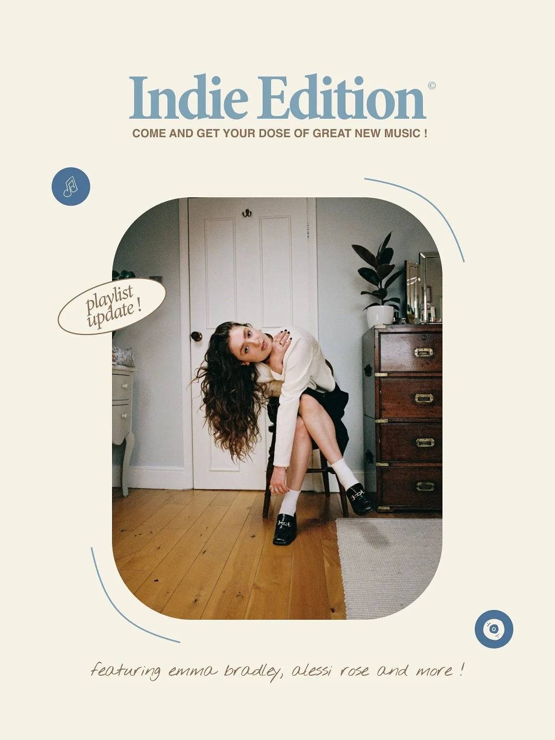huge updated to the beloved indie edition, lots of new bangers, lots of great music, you&rsquo;re gonna love! full playlist in our bio ✅

cover @emma.brad 

#newmusic #indiemusic #musicdiscovery #newartist #smallartist