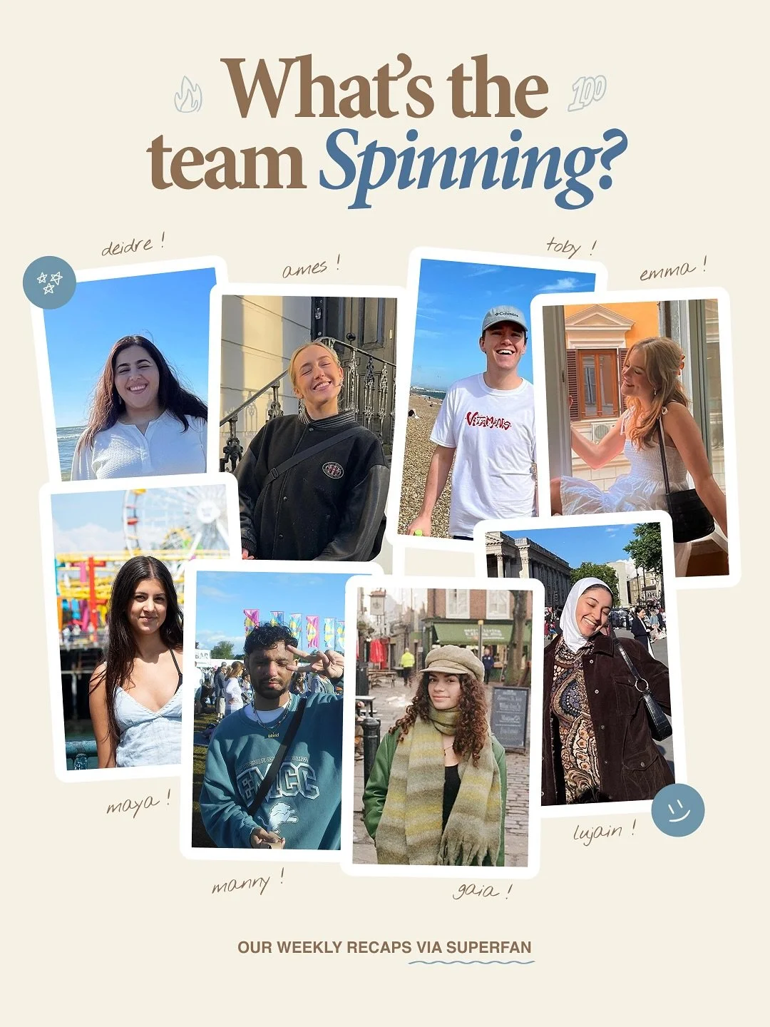 what the teams had on repeat lately, all killer no filler! we love the way superfan breaks down the listening and either hypes us up or calls us out in the best way, who would you be playlist besties with out the group? 💅