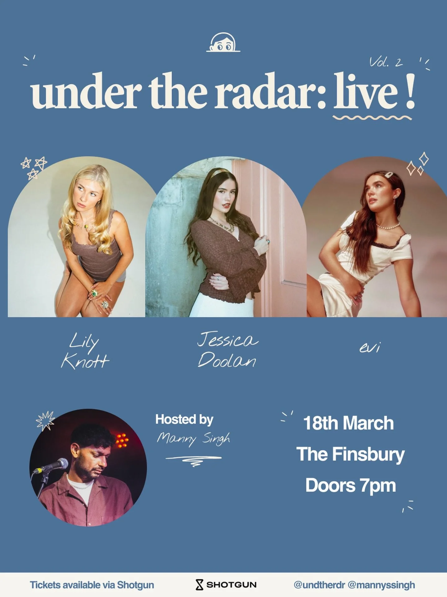 under the radar: live is BACK! the most exciting night of the best emerging artists on the planet right now, live from The Finsbury, London on March 18th 🌟

for Volume 2, we&rsquo;ve curated another all women line up consisting of pop queen @lilykno