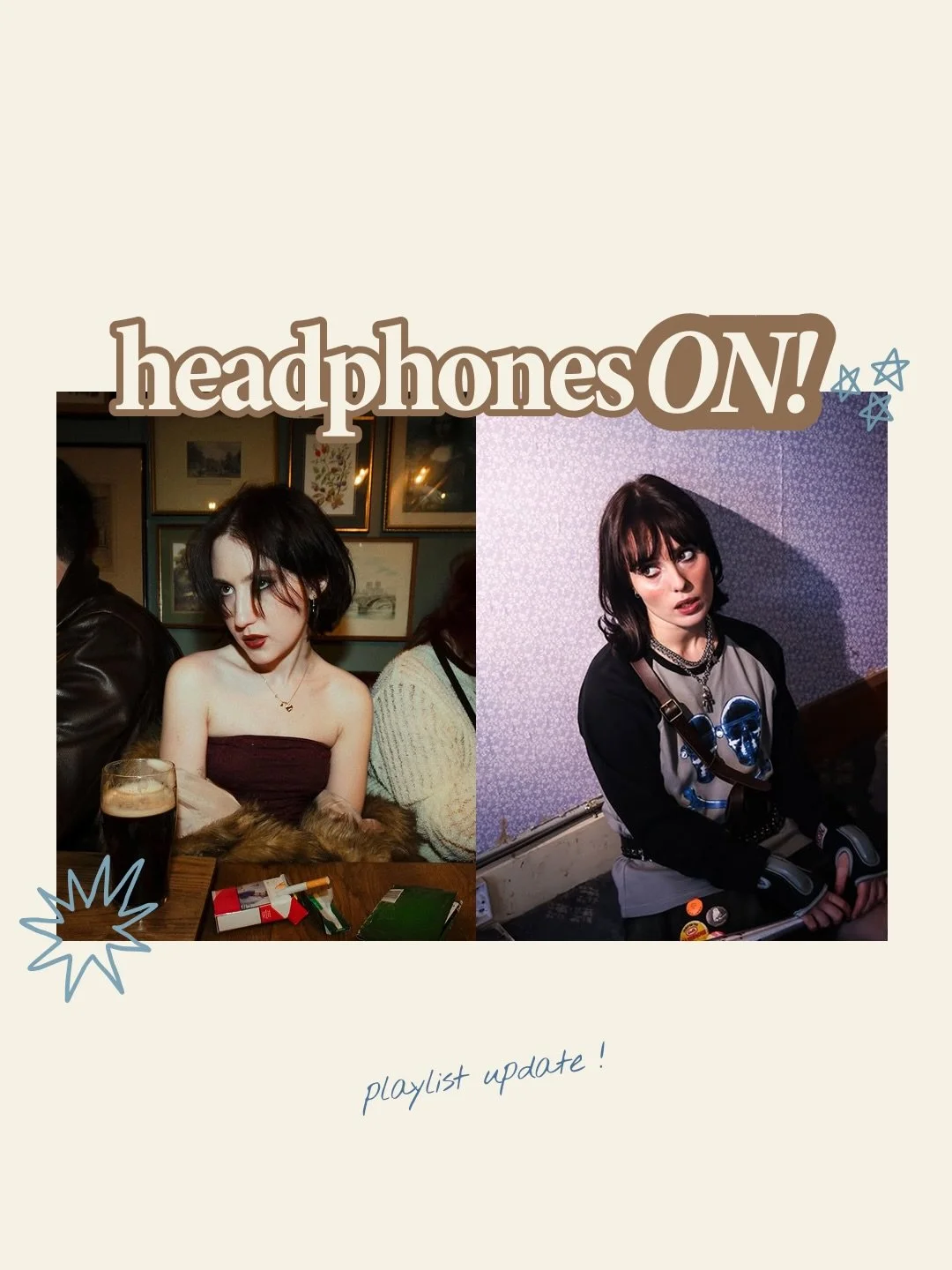 our first update post 500 saves ;) 

bangers after bangers in this headphones on update, we&rsquo;ve found a bunch of songs we&rsquo;ve been loving over the past couple weeks and added them, enjoy 🫡

cover @hannahgrae @sofysounds 

#newmusic #musicd