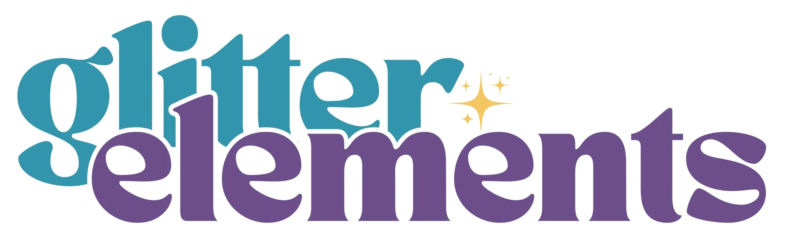 Colorful logo reading 'glitter gems' with sparkling star graphic.