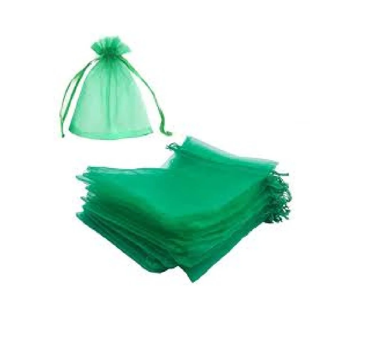 Large Organza Bags Green - 6 x 9 Inch