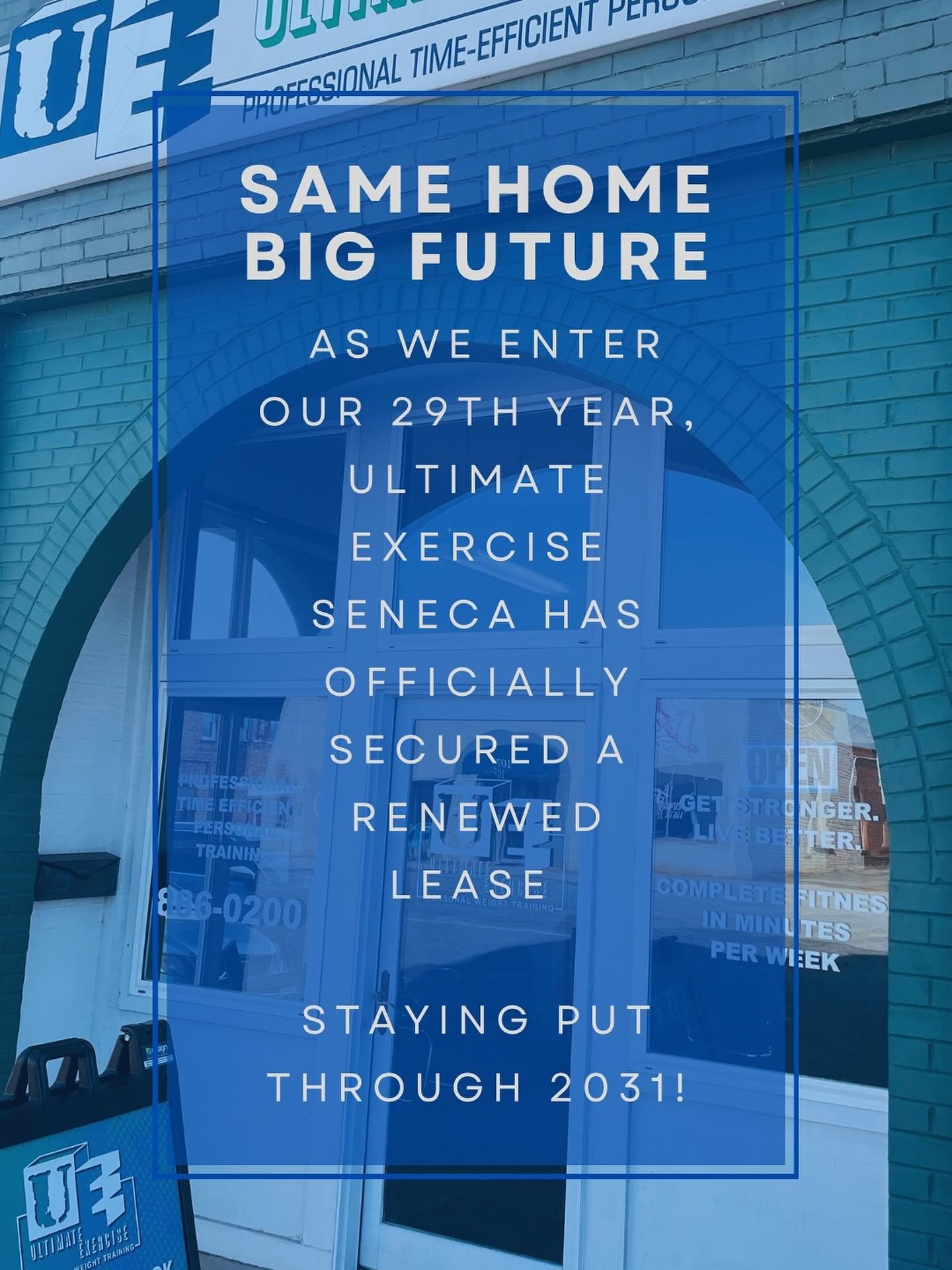 Same home. Big future.
29 years in and we&rsquo;re here through 2031! 
#UltimateExercise
#SenecaSC
#StrengthCommunity
#TimeEfficientTraining
#29YearsStrong
#HereToStay