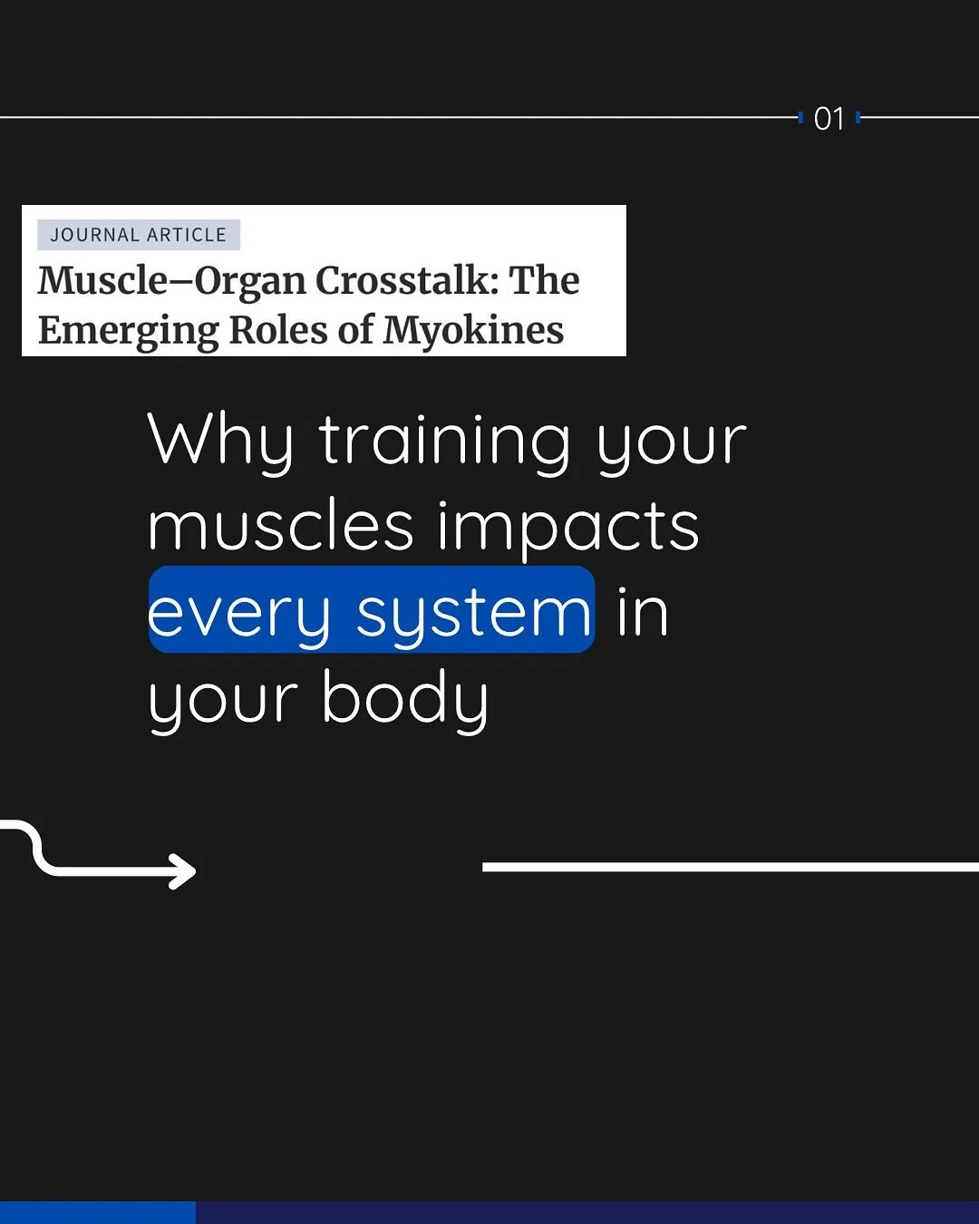 Muscle is a messenger. Through myokines, training your muscles impacts every system in your body. This is why strength training is whole-body medicine. #ultimateexercise #weighlifting #lifestyle #fitnessmotivation #personaltraining