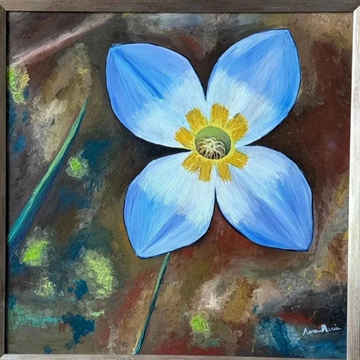 (Original oil painting)  Oh, Hello There Lovely Little Bluet!
