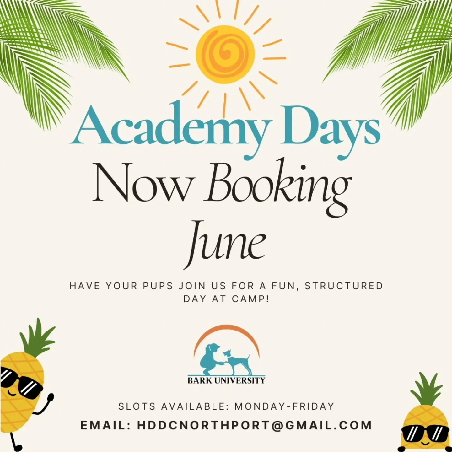 We are now booking for June Academy days! 

Every day of day, Academy will include the following!
📝 Report Cards
🎾 Social/Outside Time
💤 Nap/Relaxation time
🐾 Individual Activity Sessions
👯&zwj;♀️ Group Activity Sessions
🧩 Enrichment/Puzzle tim
