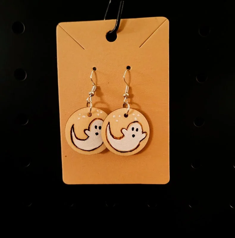 #135 SWOOP GHOST EARRINGS