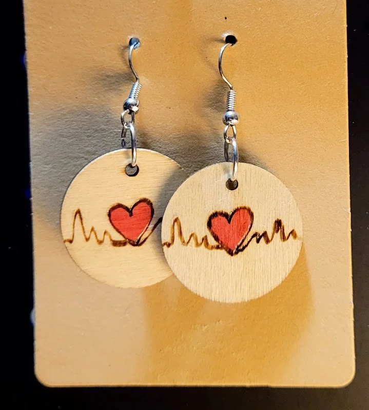 #186 heart beat earrings
