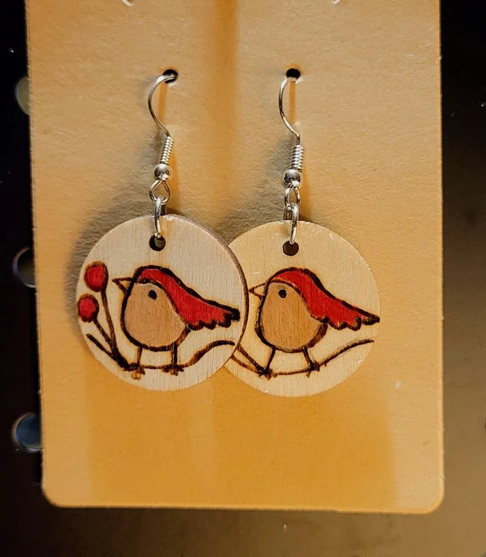 #134 little robins earrings