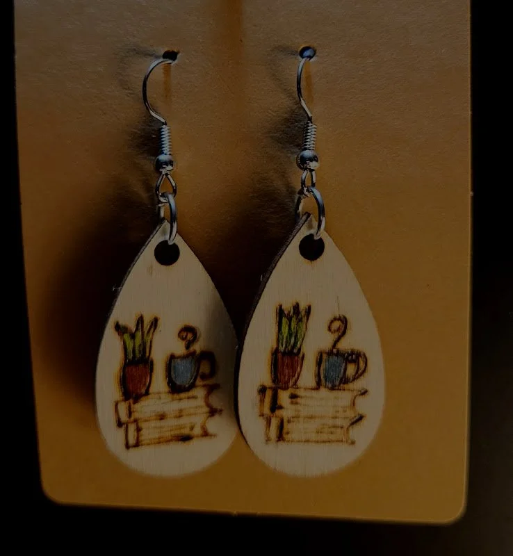 #137 books with coffee and plant