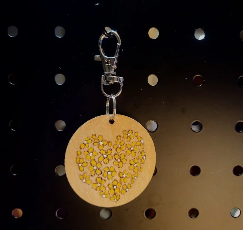 new yellow flower heart bag charm.jpg