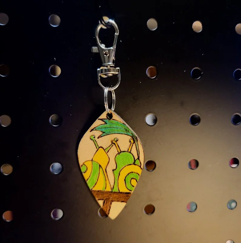 #308- two cute snails bag charms