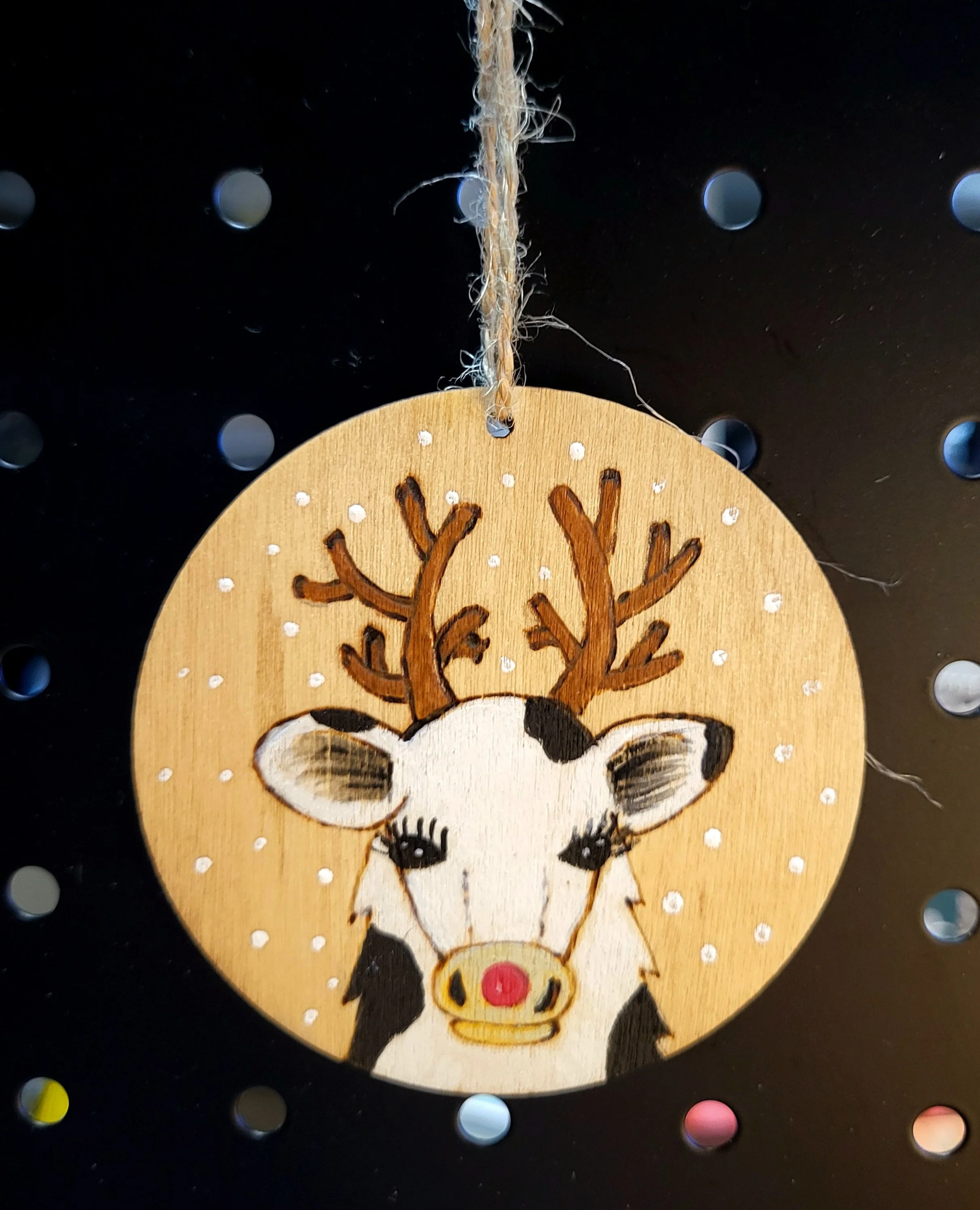 #55-christmas cow ornament