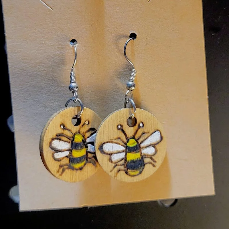 #155 sm bumble bee earrings