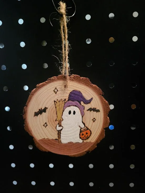 #83 Ghost witch ornament