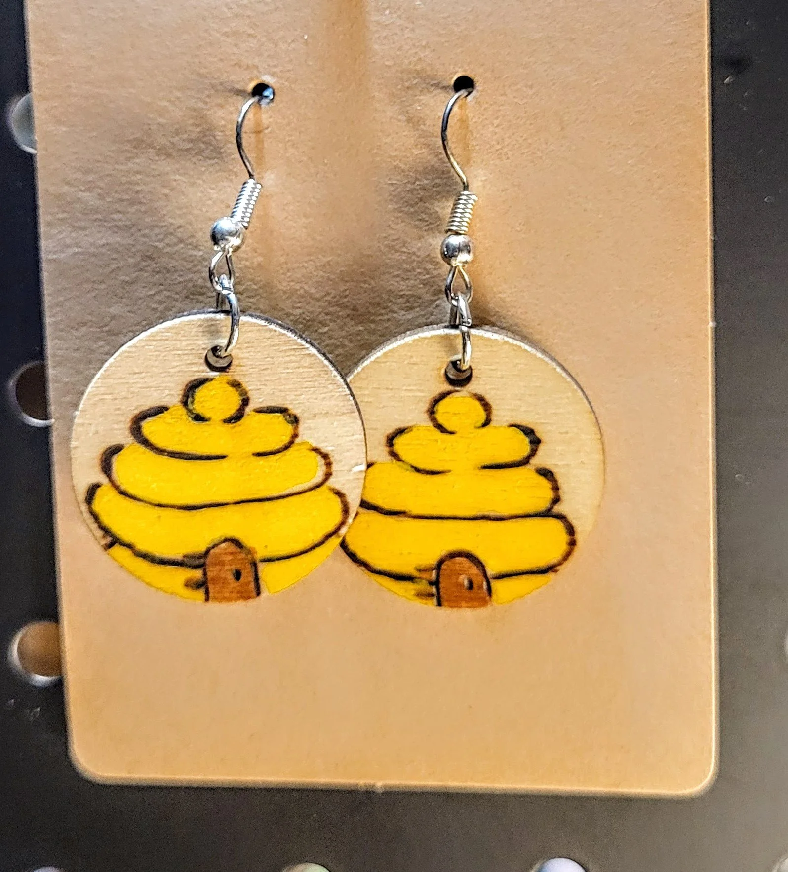 #100- Bee Hive earrings