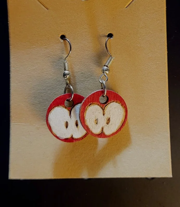 tiny slice of apples earrings