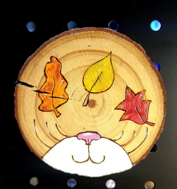 #19-CAT NOSE WITH FALL LEAVES 1 magnet