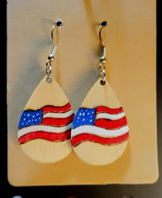 #194 flag 3 earrings