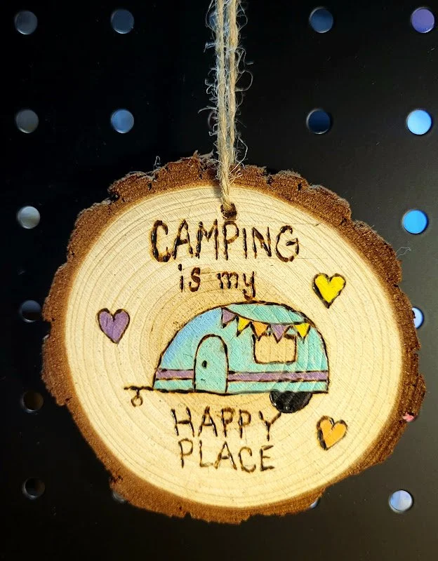 #18-CAMPING IS MY HAPPY PLACE WITH CAMPER ornament