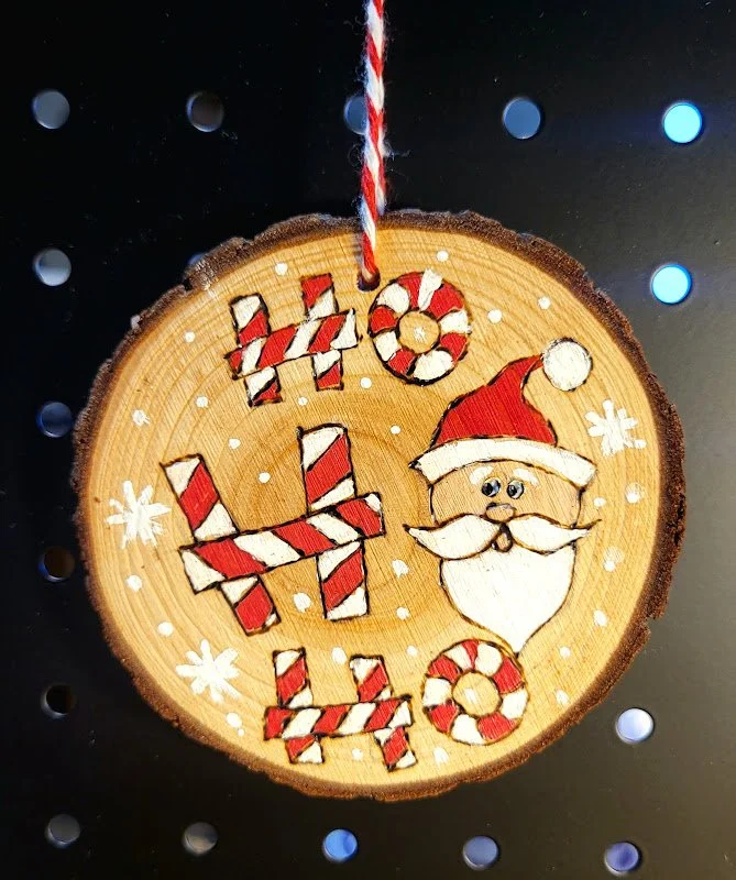 #30-HO HO HO SANTA ORNAMENT