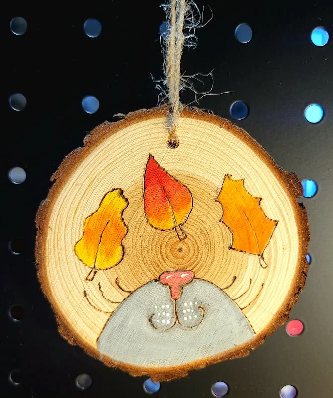 #20-CAT NOSE WITH FALL LEAVES 2 ornament