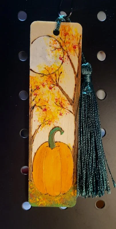 #205 pumpkin in fall scene