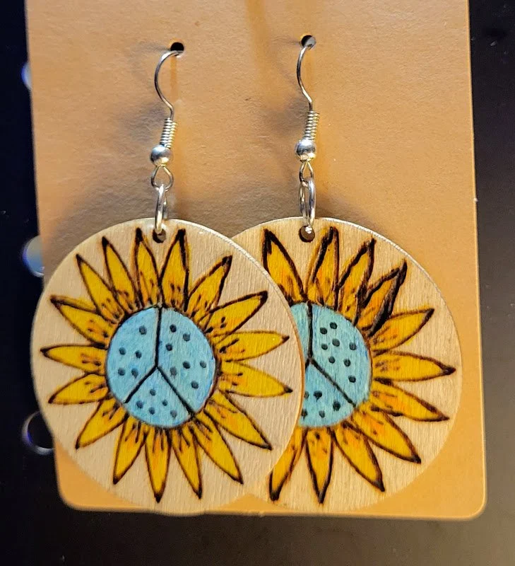 peaceful sunflower earrings