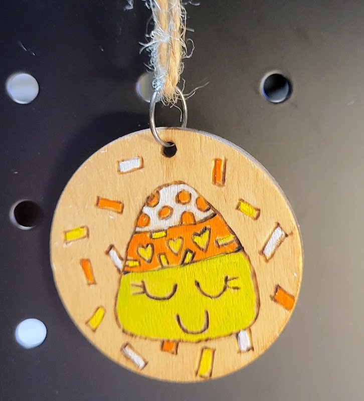 #74 happy candy corn ornament