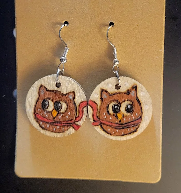 #119 owl 1 earrings