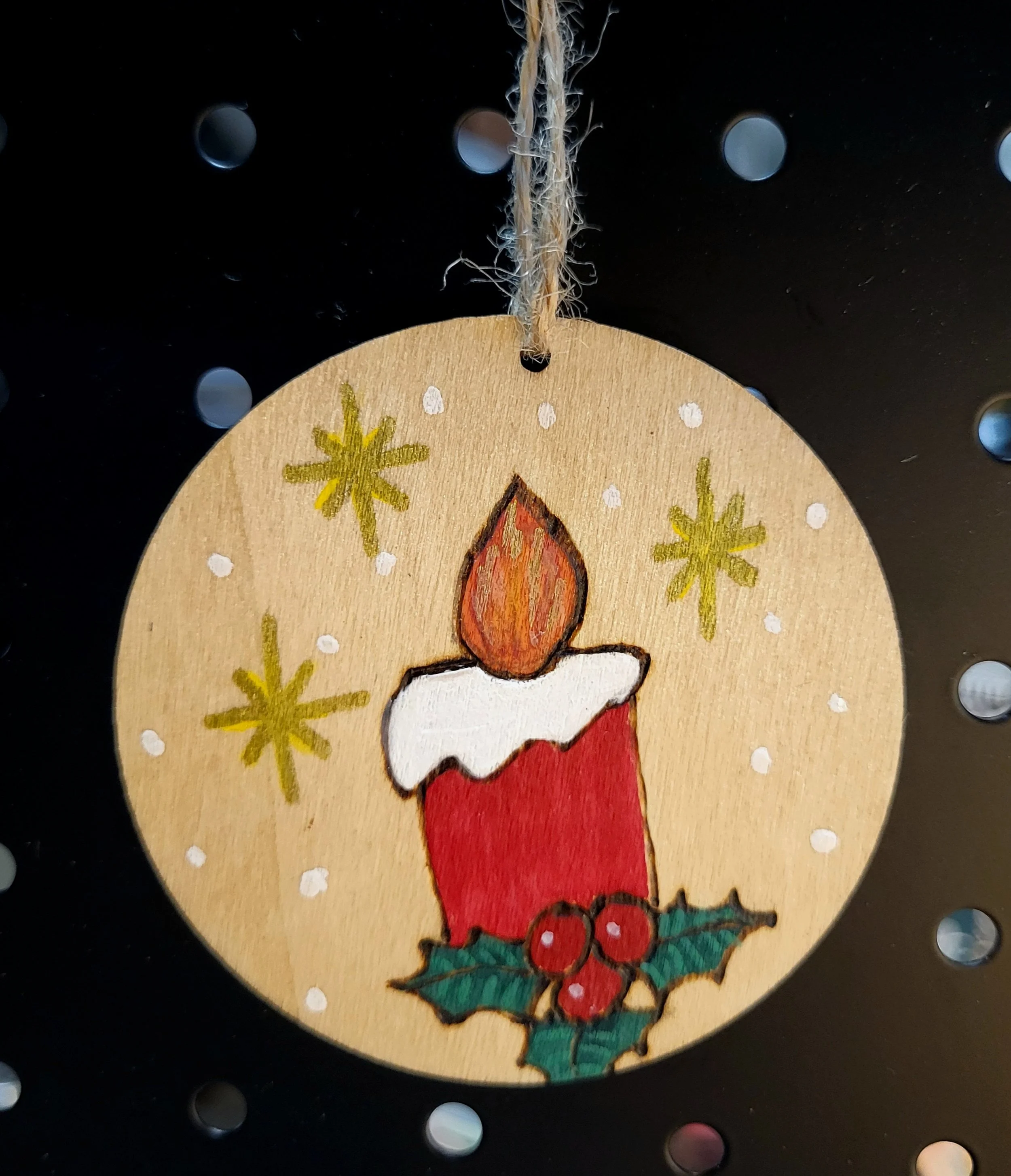 #60-red candle ornament