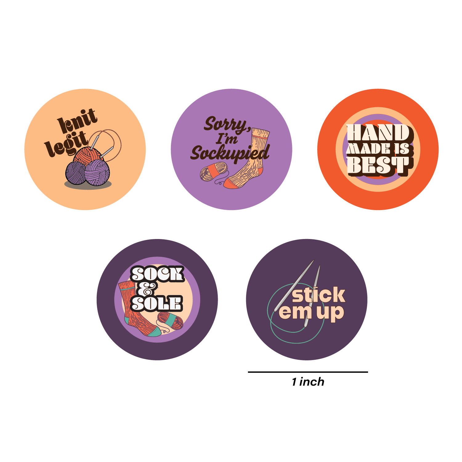 5 Pack Sockupied Zipper Pull Set