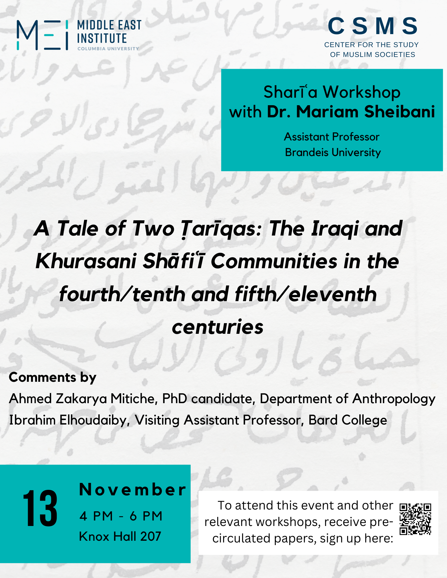 A Tale of Two Tariqas: The Iraqi and Khurasani Shafiʿi Communities 