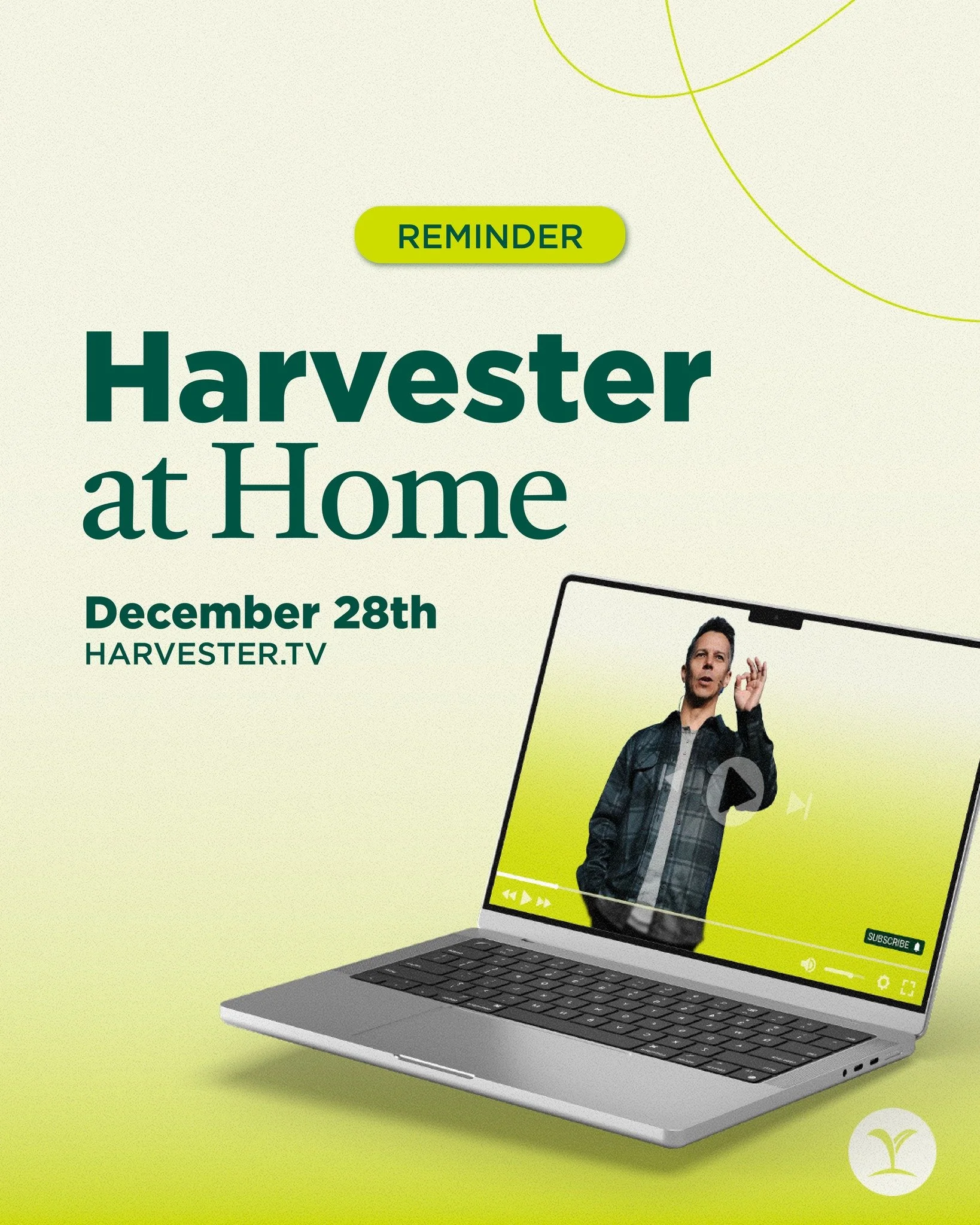 Hey, Harvester! Just a reminder that this Sunday, December 28, we&rsquo;ll be having Harvester at Home for our St. Charles and O&rsquo;Fallon campuses. 🙌

Join us online at 8:30am, 10:00am, or 11:30am on Harvester.tv, Facebook, or YouTube. See you i
